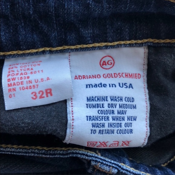 AG Adriano‎ Goldschmeid The Shorty Capri cropped denim cuff jeans size 31 - Picture 8 of 8